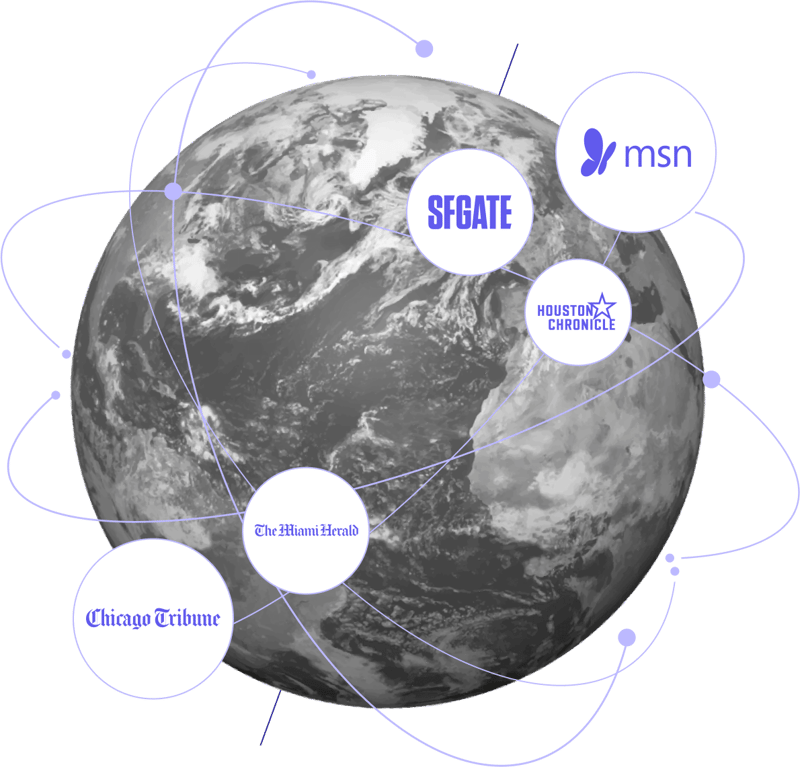 globe with logos